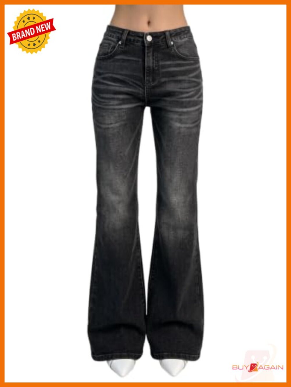 Women's Flare Bell Bottom Jeans Stretchy Denim Wide Leg Pants